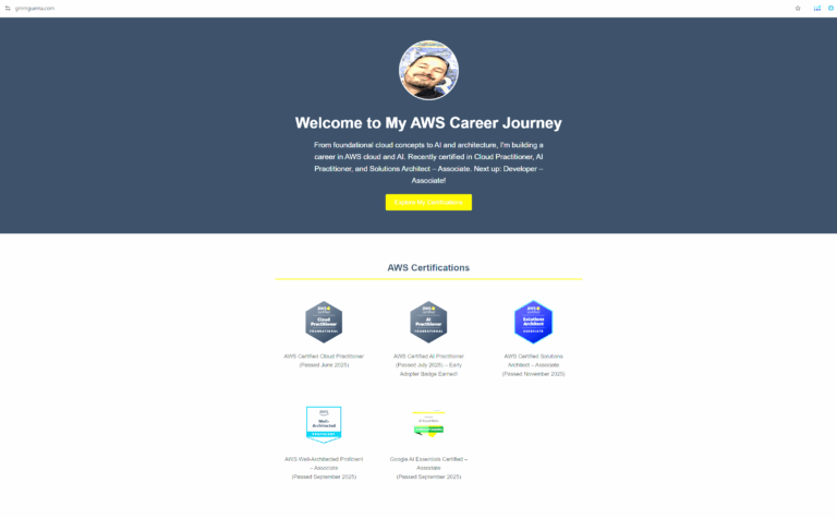 AWS Hands-On Projects #1 – Hosting a Static Portfolio Website on S3 + CloudFront (Fully Serverless)